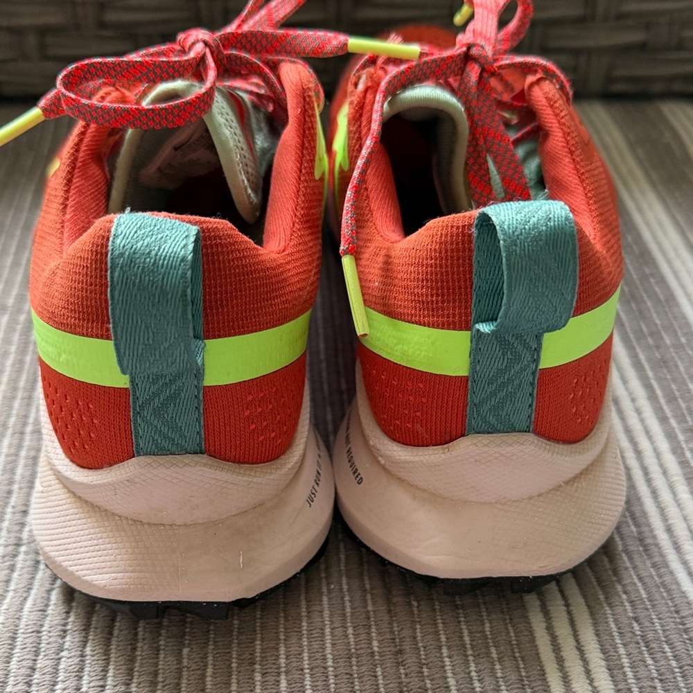 Nike Women's Trail Running Shoes - Red with Neon Green/Yellow Accents - Picture 5 of 7